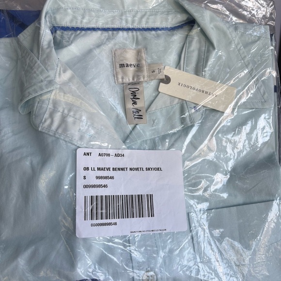 NWT Anthropo Maeve The Bennet Buttondown Shirt Fish Print Novelty Edition, S - Picture 12 of 14